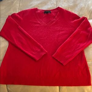 Charter Club Bright Red V-Neck Cashmere Sweater